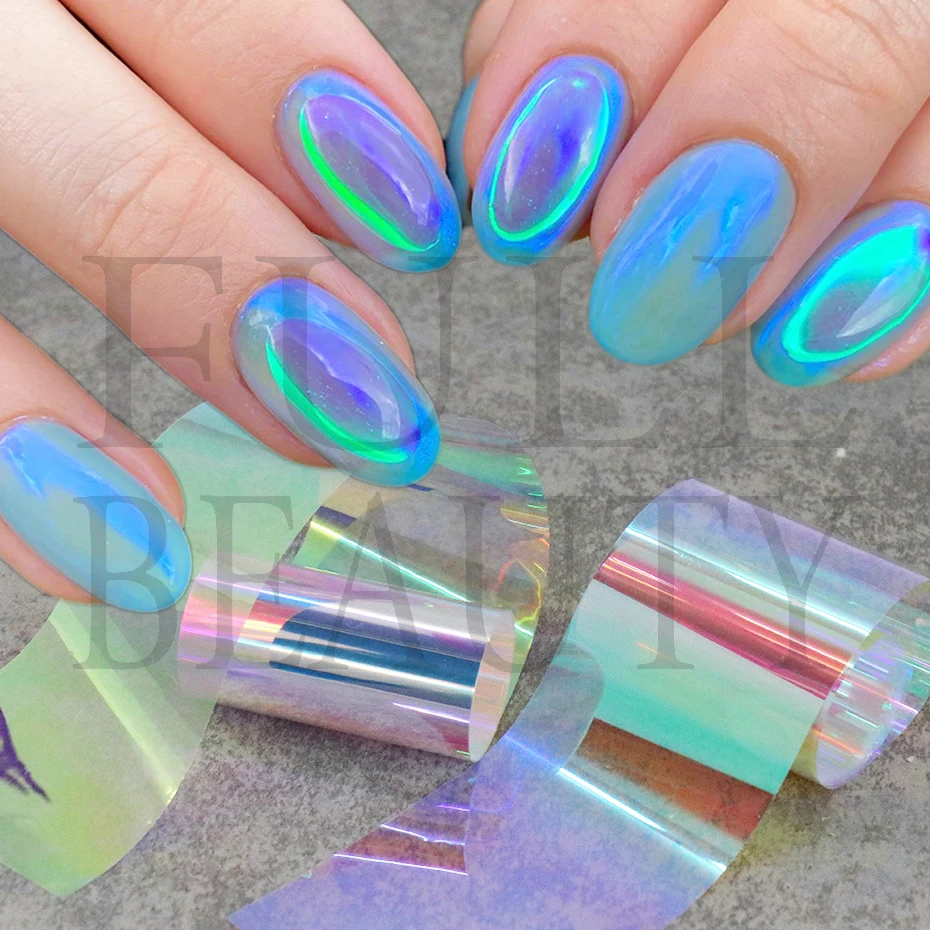 8pcs Aurora Irridescent Foil for Nails Broken Glass Ice Cube Design Luxury  Nail Sticker Transfer Foil Set for Manicure GL1900-2 - AliExpress