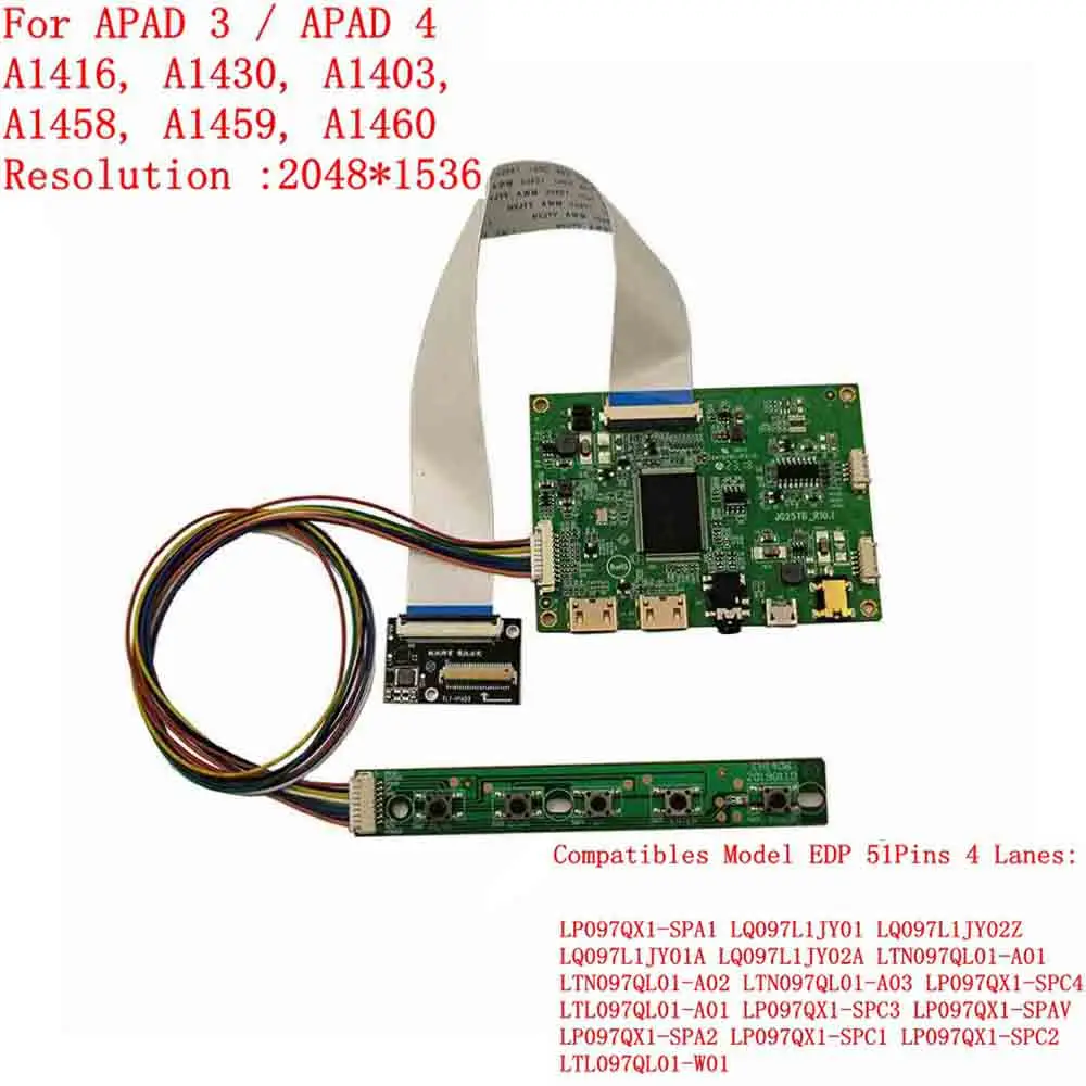 Jogo da Placa do Motorista do Controle Mini-hdmi Painel Lcd Mini-hdmi Ipad3 2k 2048×1536 Lp097qx1 A1416 A1430 A1403 A1458 A1459 A1460