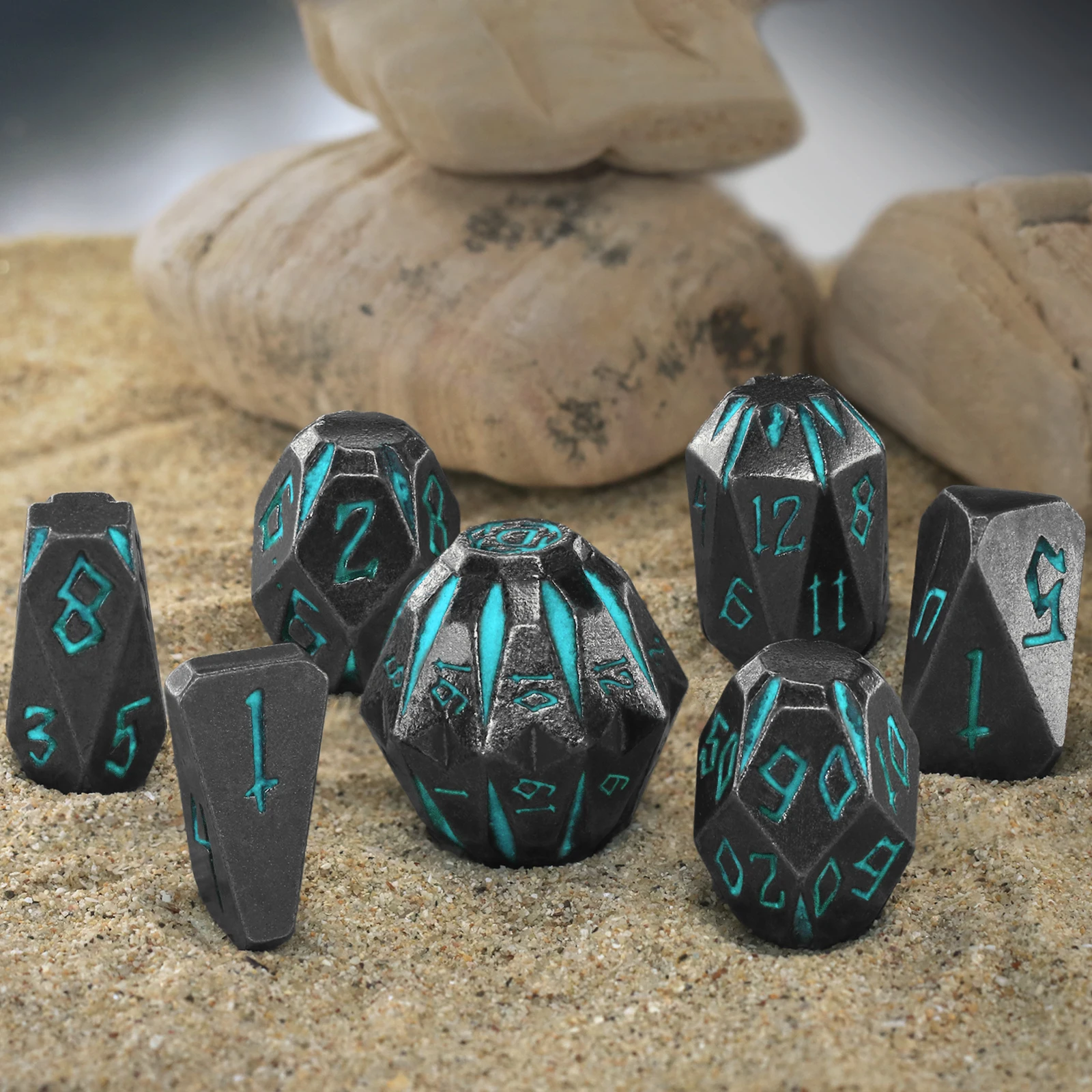 Metal Dice Set of 7,Game dice for Dungeons and Dragons,Role Playing Dice Gaming DND Dice for Board Game RPG