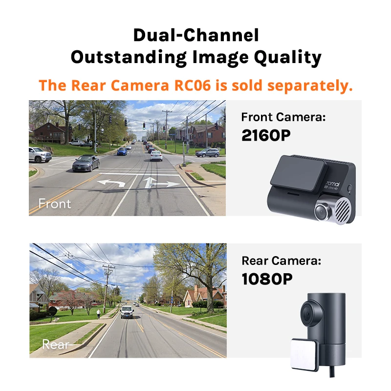 70mai A800: Dual-vision 4K Dash Cam for 24h Guard