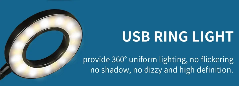 Description Picture 3 of itemDimmable Led Book Light Desk Table Lamp USB DC 5V Flexible Hose with Chatter Adjustable for Reading Bedroom Office Photo PC Live