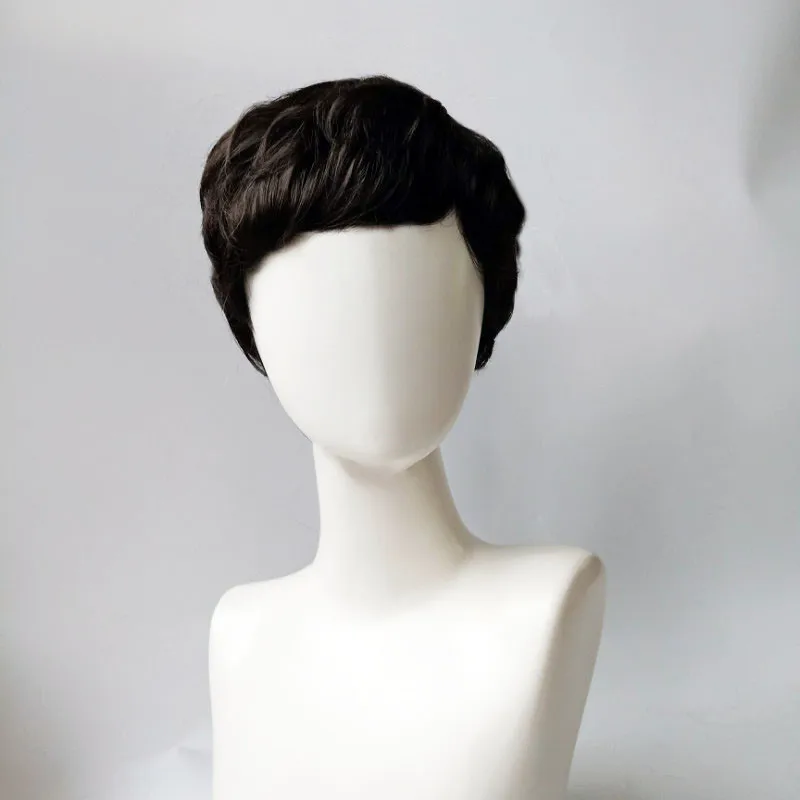 머리 확장 합성 섬유 패션 여성을위한 아프리카 가발 자연 통기성 머리 커버 모자 검은 짧은 곱슬 숙녀 가발