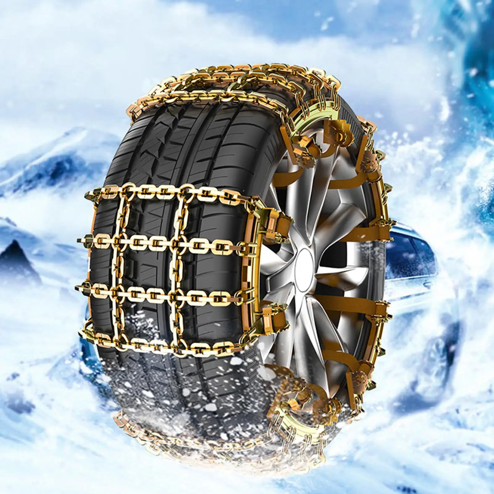 Snow Chain Reusable Quick Fit Car Wheel Chain for Cars Trucks Pickups