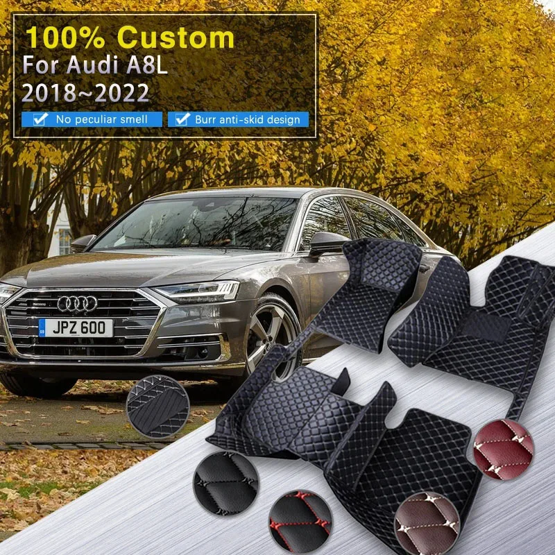 

Автомобильные коврики для Audi A8L D4 4H 2018 ~ 2022, 5 сидений, прочный роскошный коврик, ковер, кожаный ковер против грязи, аксессуары для интерьера автомобиля