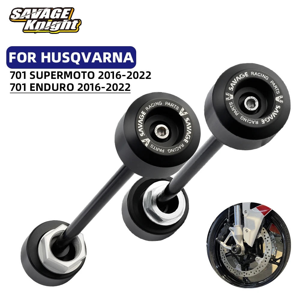 

2022 For HUSQVARNA 701 Enduro Supermoto Wheel Fork Slider Protector Motorcycle Accessories 701 Front Rear Axle Crash Protector