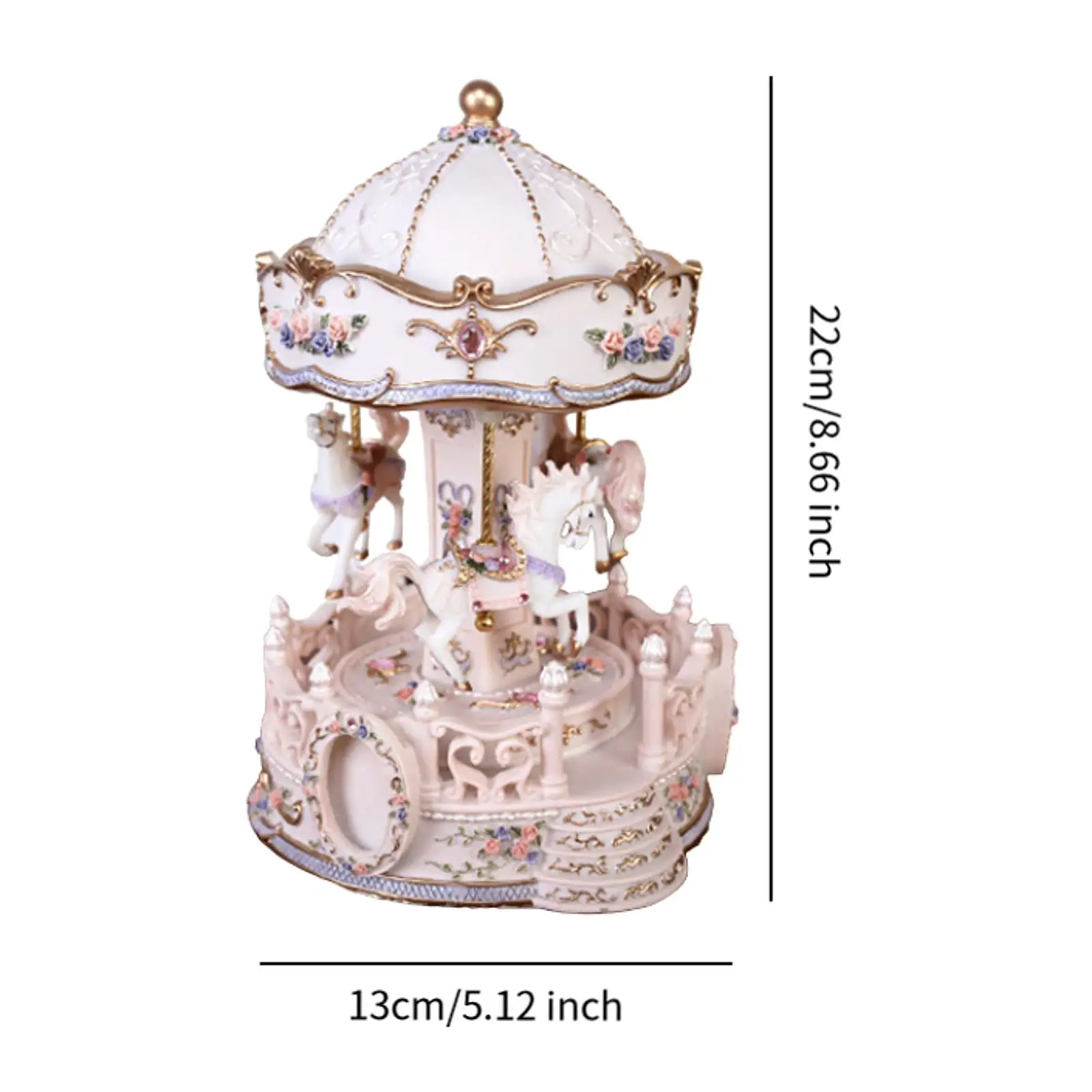 TAL 1. Boîte à Musique Carrousel De Noël Enroulée à La Main Avec