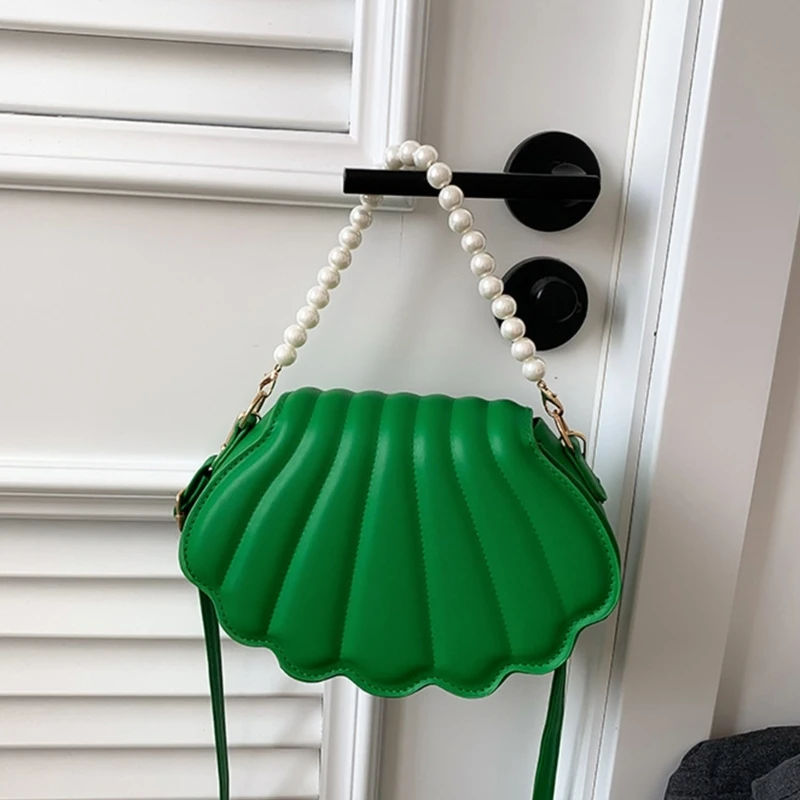 

Универсальная сумка-мессенджер для женщин, сумка через плечо, женская сумка с жемчужной цепочкой, вечерние сумки в виде ракушки,