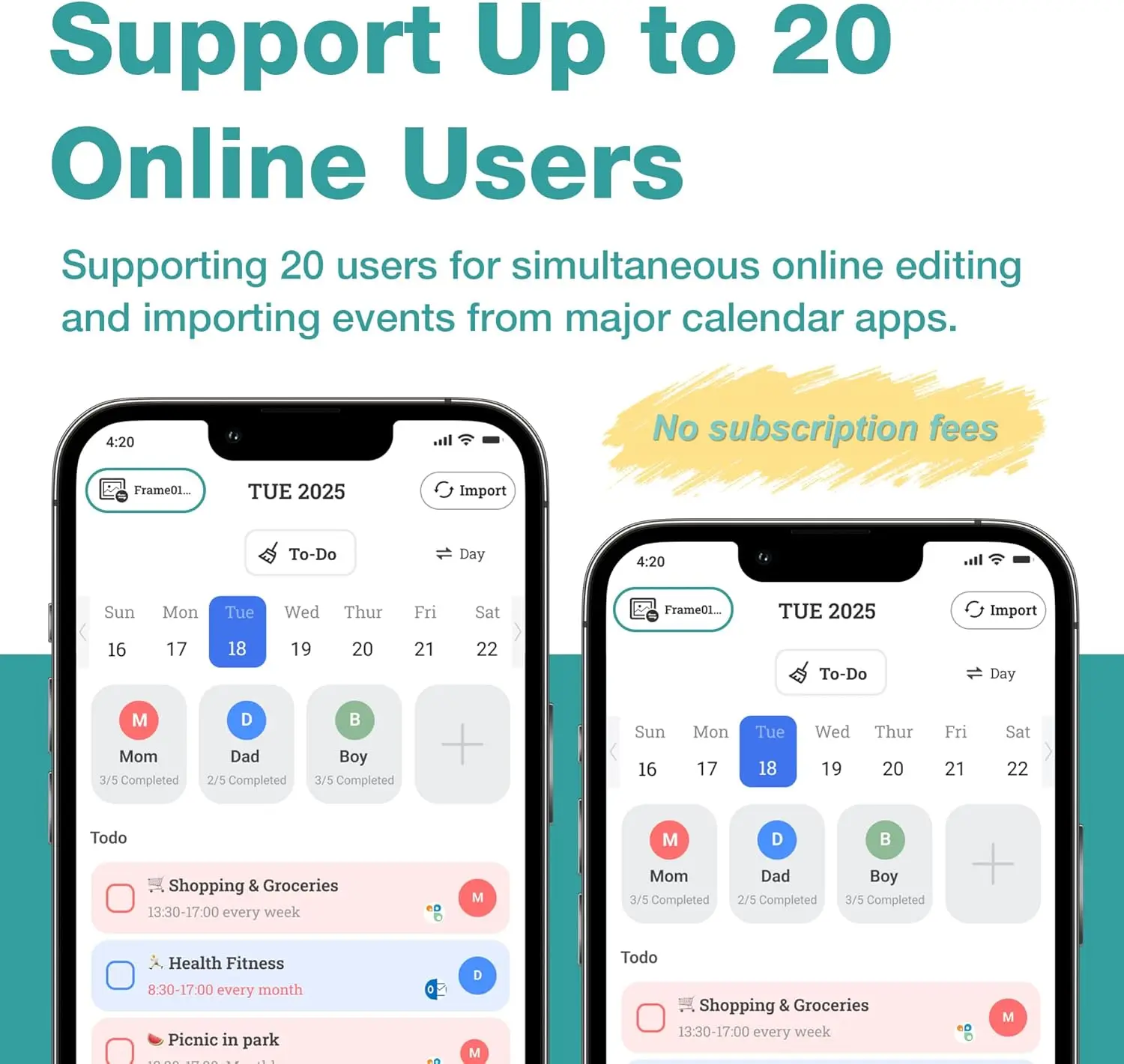 |Holiday Edition| 10.1’’ Smart Digital Calendar - Interactive Touch Screen, HD Display, Wall Mountable Family Organizer with Cho