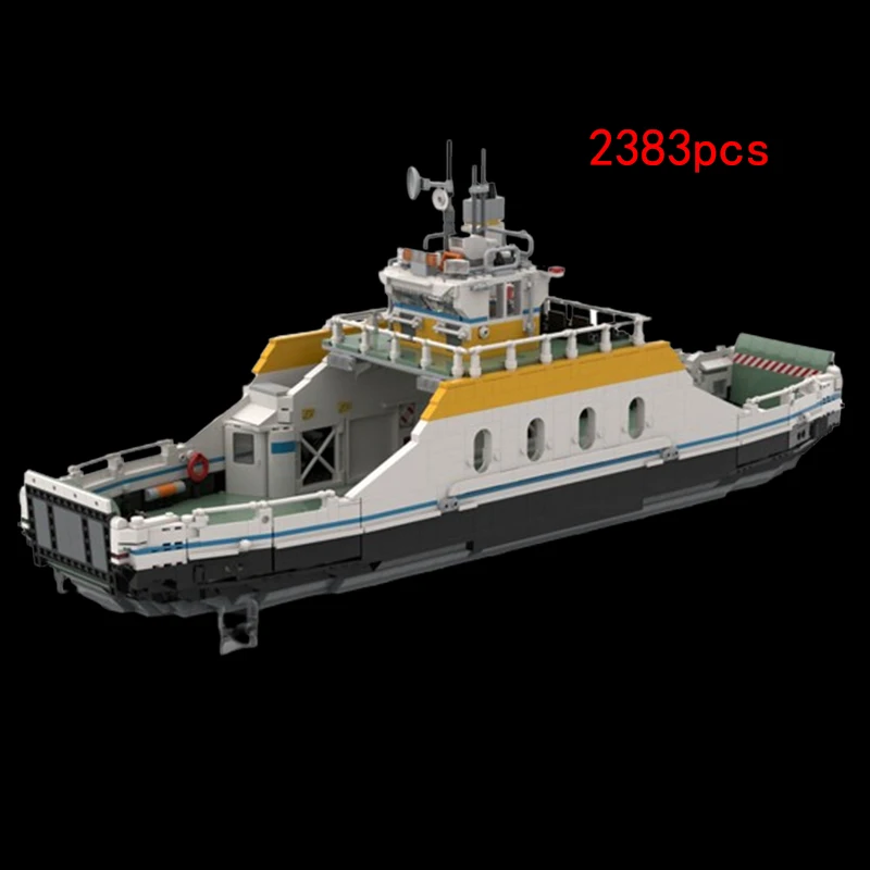 

Fast delivery MOC-123279 medium-sized car ferry small particle assembled building block toy yacht ship model