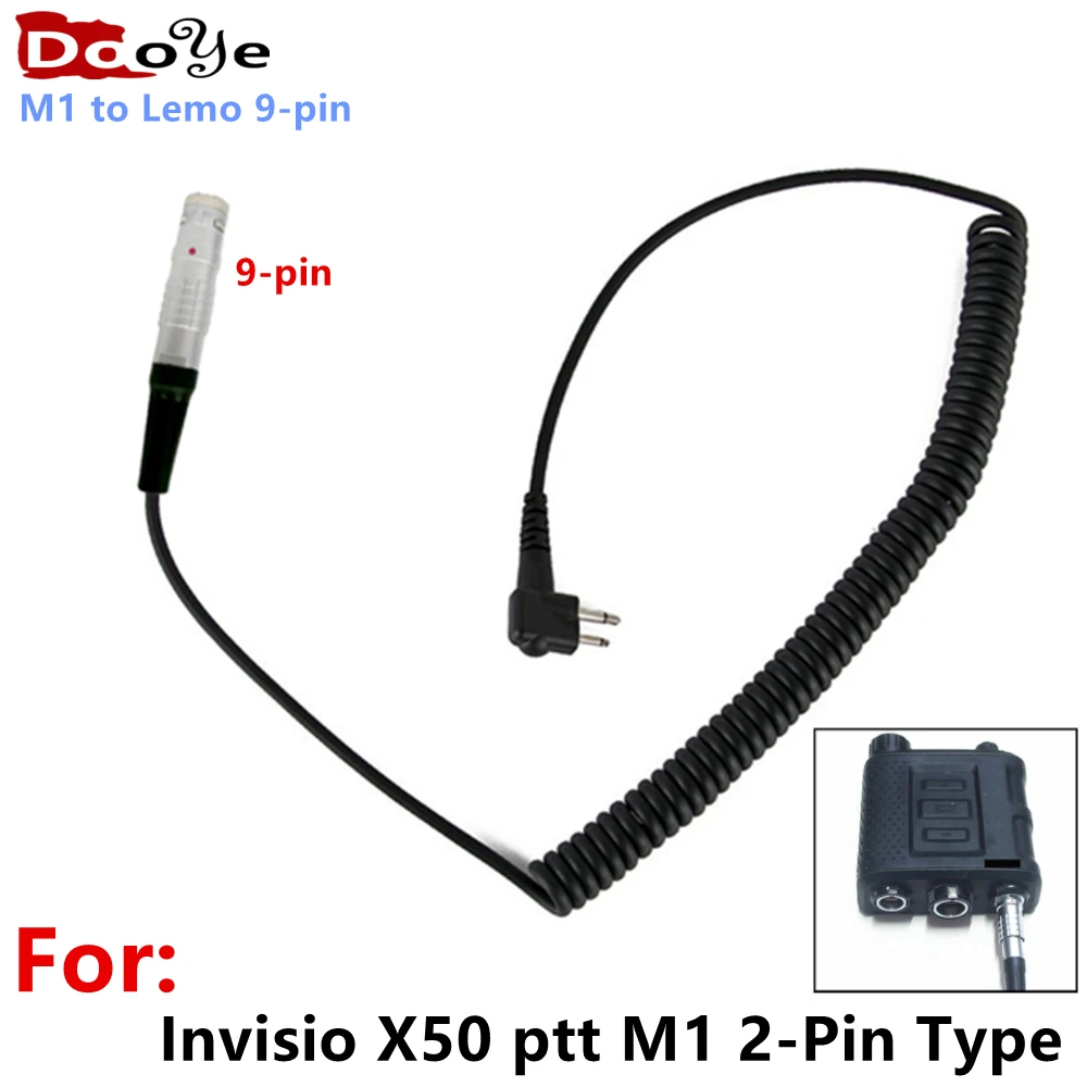 Radio Cable M1 to lemo 9pin for Invisio X50 ptt for Motorola GP68/GP300 GP2000 GP88S Walkie Talkie 2-Pin Type Invisio X50 Cable