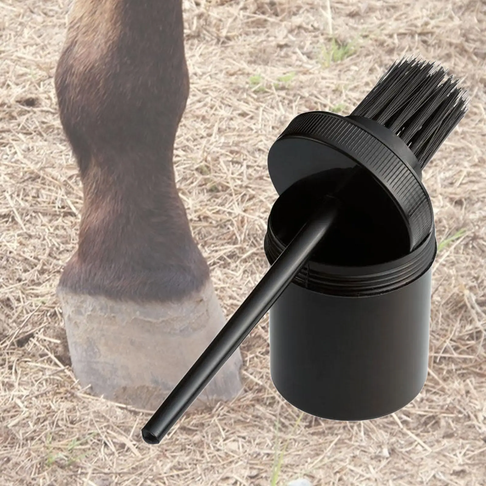 Hoof Grease Brush Sturdy Comfortable Handle Multiuse Equestrian Equipment for Farm Animal Pigs Livestock Horses Care Supplies 4