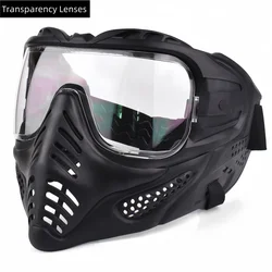 Windproof Full Face Mask with Goggles for Outdoor Sports and Tactical Activities (Clear Lens)