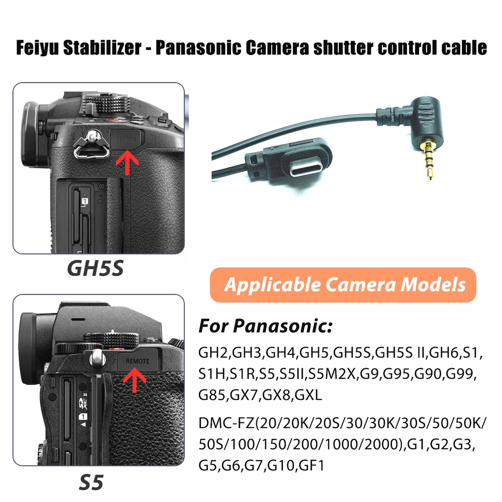 G6MAX AK2000S AK2000C SCORP 2 Pro Mini Control Cable for Feiyu stbilizer & Sony Canon Nikon Panasonic Type-C to Multi Mini Micro
