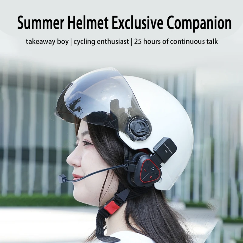 Motorcycle Summer Helmet Special Bluetooth Headset Portable CVC Smart Noise Cancelling Takeaway Headset_voghion.com