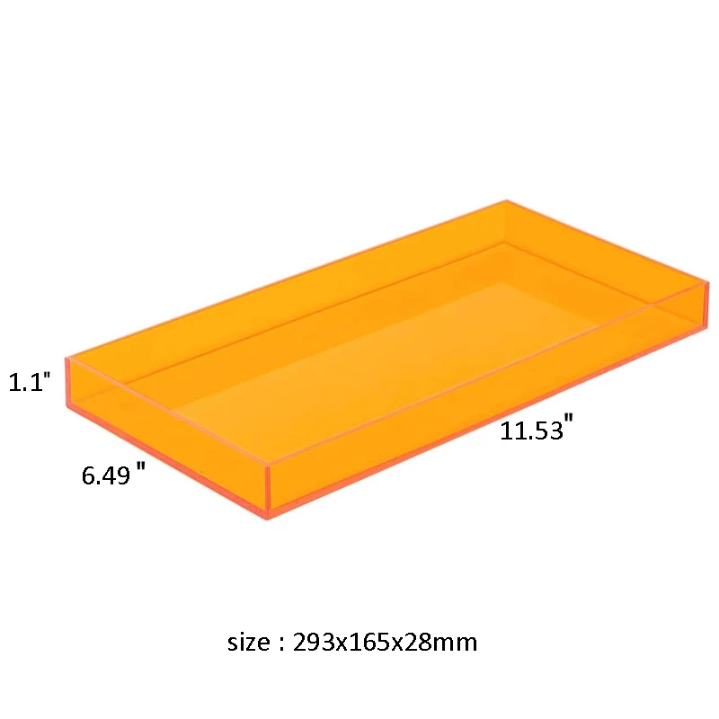 Acrylic Bathroom Tray for Countertop Handmade Perfume Jewelry Makeup Vanity Tray For Counter Toilet Tank Top Household Bedside
