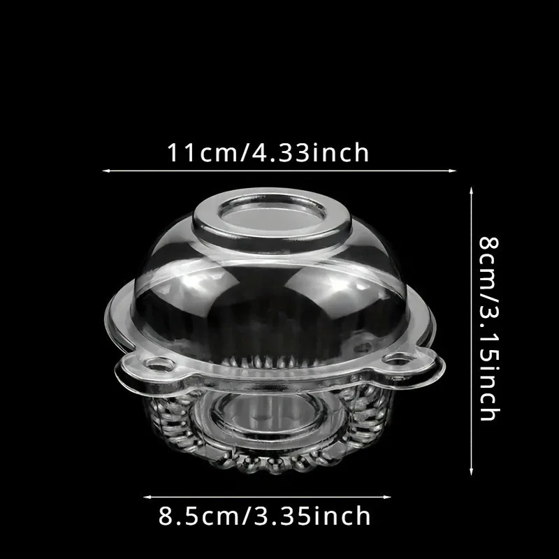 50/100pcs Value Pack Clear Plastic Cupcake Boxes with Lids-Perfect for Muffins, Mousse, Pastry & Sandwiches for Party Use