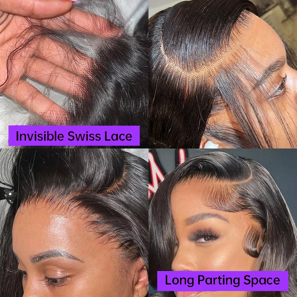 Short Bob Wigs Human Hair Loose Wave 13x4 Body Wave Lace Frontal Wig Vietnamese Virgin Human Hair Wigs For Women Preplucked 200% 3