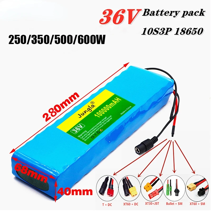 10S3P 36V 100Ah Battery ebike battery pack 18650 Li-Ion Batteries 350W 500W For High Power electric scooter Motorcycle Scooter |