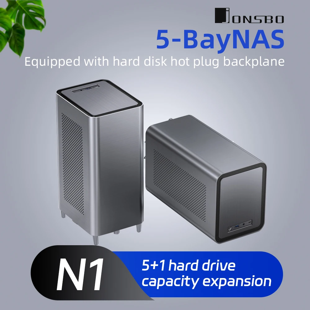 New JONSBO N1 Case with cooler and 5+1 Bay Hard Disk Location Chassis Hot-Swappable For ITX Motherboard 5700x3d CPU kit Compact