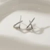 LATS Trendy Gold Color Cross Stud Earrings for Women Dainty Simple Minimalist Earring Fashion Jewelry Party Gifts Wholesale 4