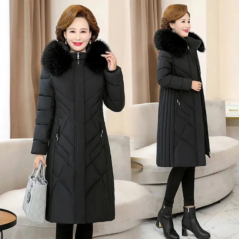 Comprar Nuevo Invierno mujer Cuello de piel Parkas chaquetas de moda con  capucha gruesa abrigo acolchado cálido mujer señora invierno prendas de  vestir