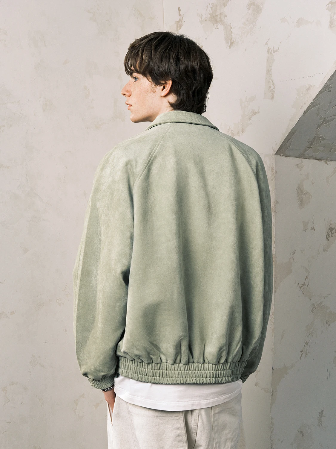 Jacket Men's New Clothes Tops Spring  Autumn Fashion Vintage Coat Letter Embroidery High-End Loose Casual All-Match Green Lapel