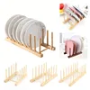 Multifunction Wooden Stand Rack Kitchen Dish Lid Drain Holder Organizer  Kitchen Sundries Rack Cups Shelf Table Book Display 3