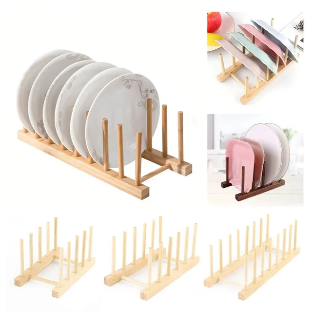 Multifunction Wooden Stand Rack Kitchen Dish Lid Drain Holder Organizer  Kitchen Sundries Rack Cups Shelf Table Book Display 3