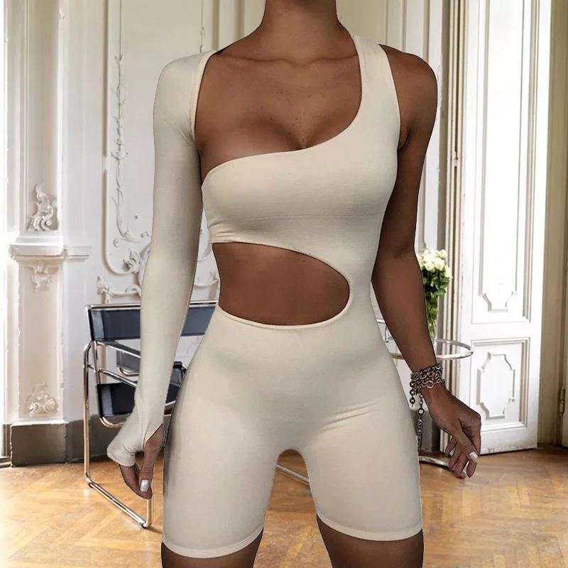 New Summer Women's Long Sleeve Sexy Hollow Sports Jumpsuit Yoga Pants Suspension Women's Running Cycling Swimming Sports Pants.