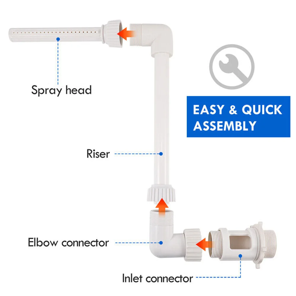 Water Fountain Swimming Pool Waterfall Adjustable Fountain Kit Outdoor Swimming Pool Fish Pond Waterfall Maker Easy To Install Accessories