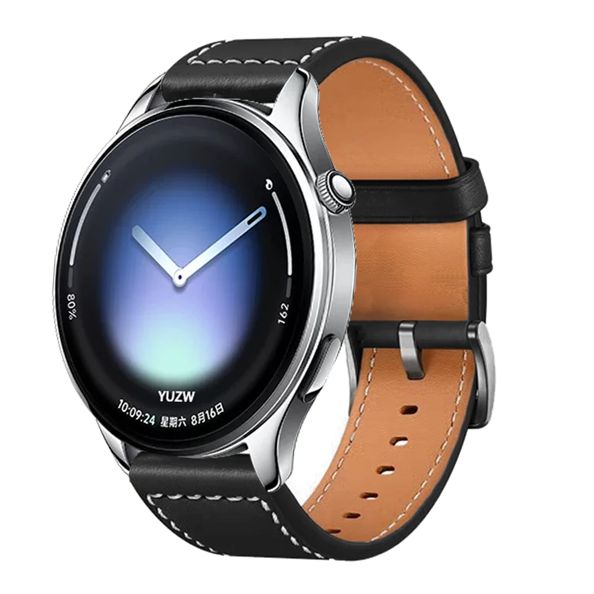 Premium 22mm Leather Silicone Watch Band - Compatible Replacement Bracelet Correa