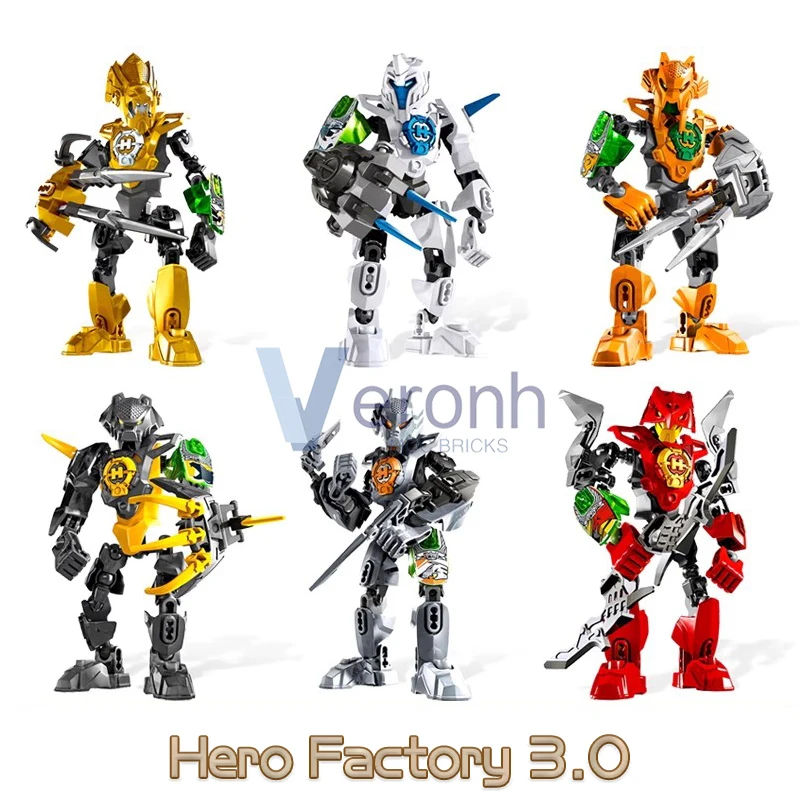 Star Warrior Hero Factory Action Figures Collection Building Blocks  Furno Nex Anime Soldiers Combination Mech Model Bricks Toys
