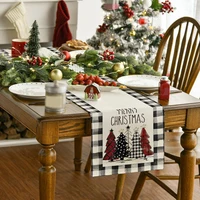 Linen Christmas Table Runner Snowman Xmas Tree Home Dining Table Cover Tablecloth 2024 Navidad Noel Christmas Decorations 2025 3