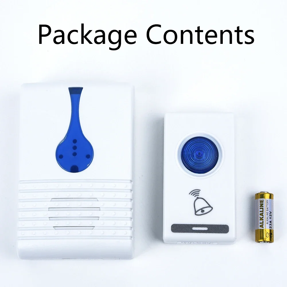 Wireless Doorbell Door Bell Button Doorbell Receiver Remote Control Transmitter Wireless Waterproof Double Speakers IP44 100m