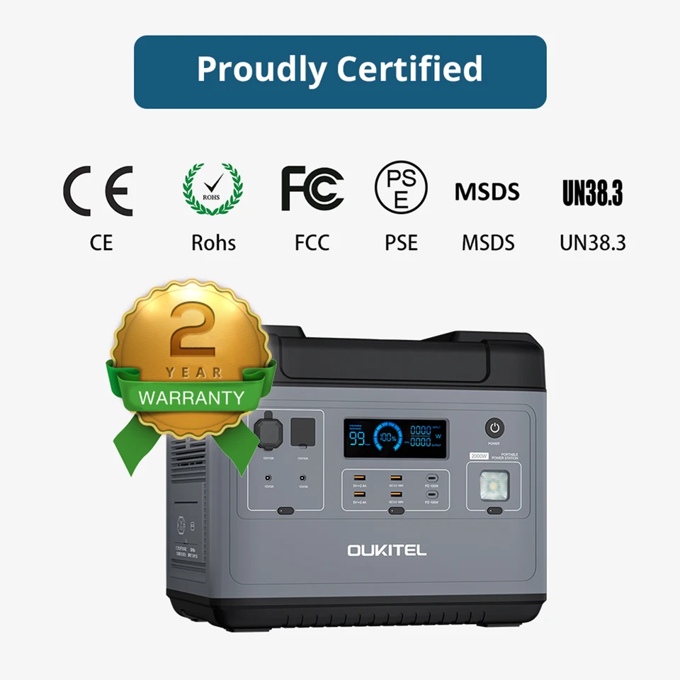 OUKITEL ポータブル電源ステーション Oukitel-屋外用ポータブル電源ステーションp2001,2000W,lifepo4,2000wh