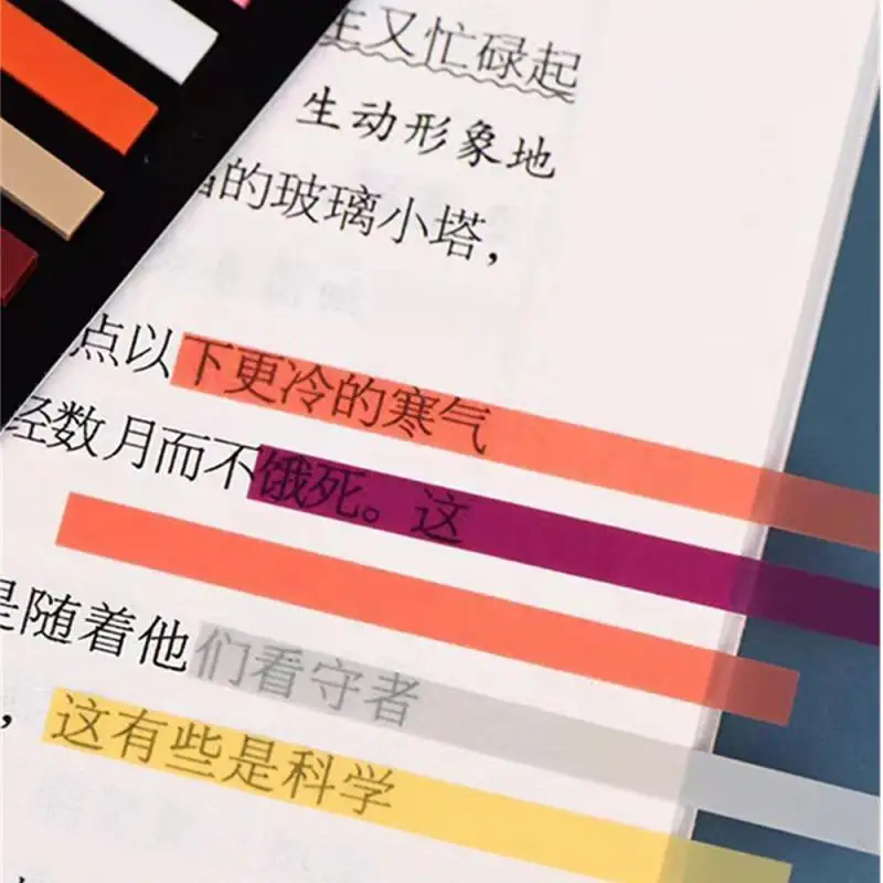 300Sheets Color Stickers Transparent Fluorescent Index Tabs Flags Sticky Note Page Bookmark School Office Supplies Stationery