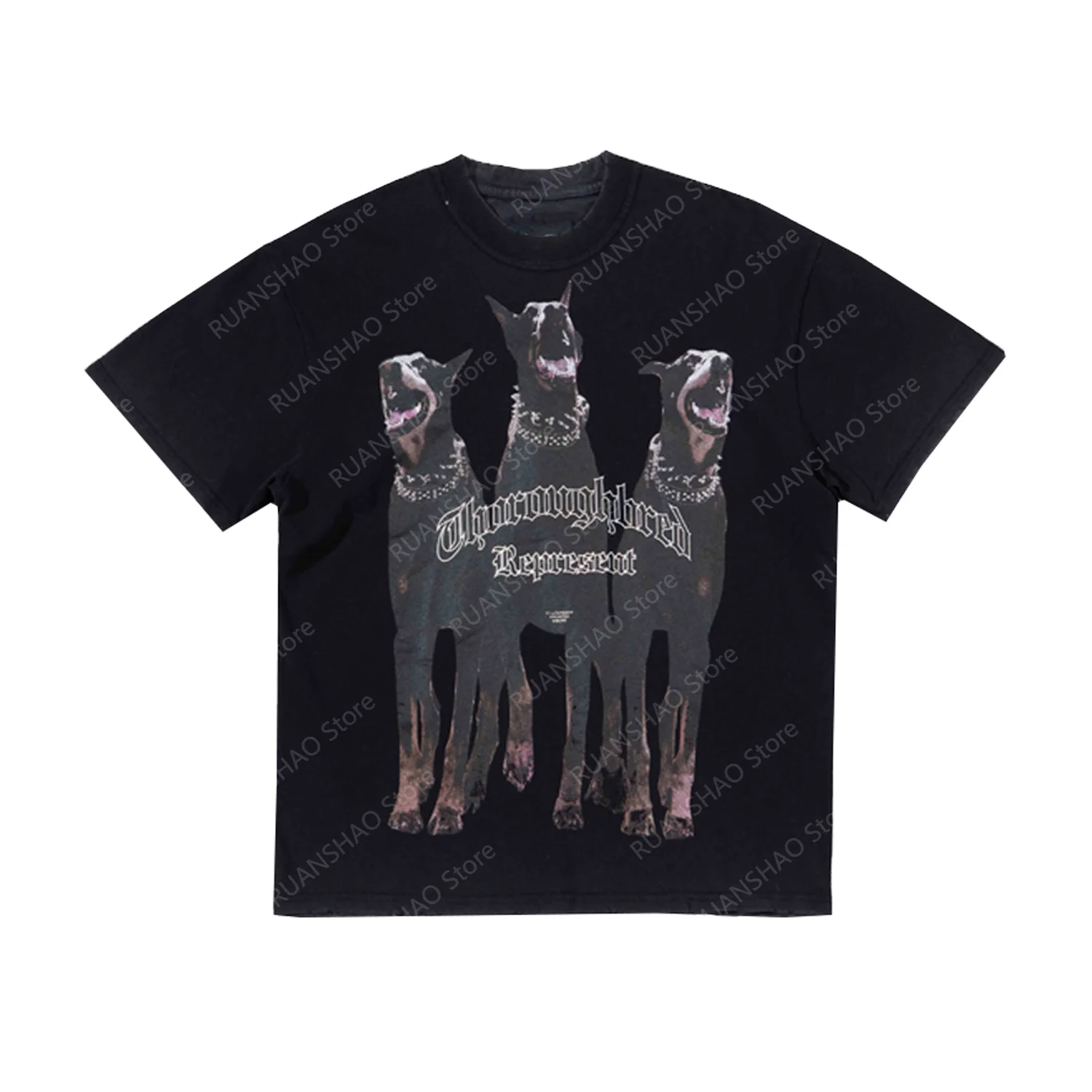 New Style High Street Niche Graffiti Hip-Hop Short-Sleeved TShirt Man Women Summer Cotton Comfort Design Print Overdsize Top