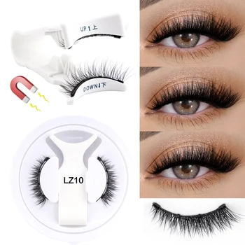 1 Pair Reusable Magnetic Lashes No Glue Needed 3D Magnetic with Clip Tweezers False Eyelash Magnetic Lash Kit Make up Eyelashes