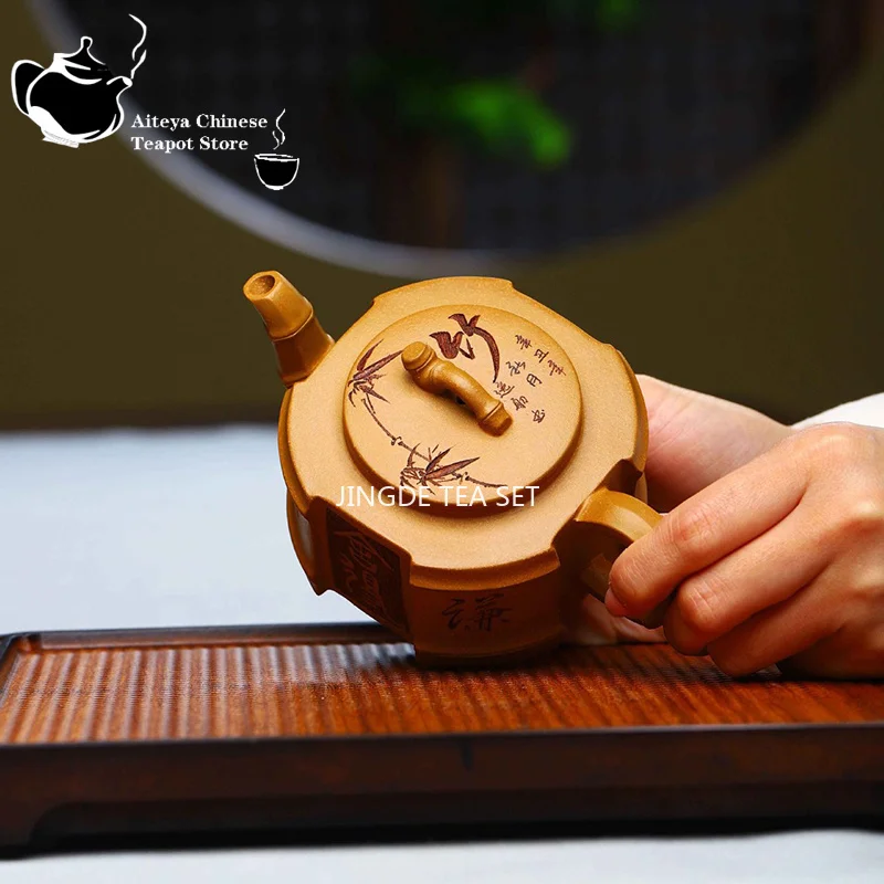 210ml Yixing handmade purple clay teapot old red clay Pu'er Kung Fu tea set Chinese style tea pot