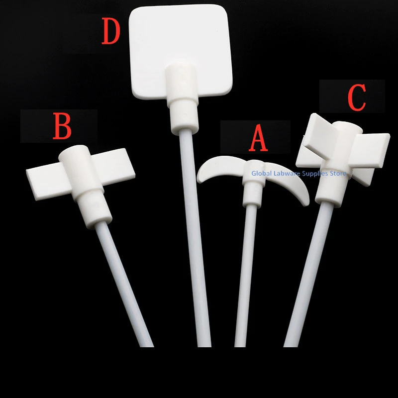 1pcs length 250mm to 500mm Square/Cross Type PTFE Stirring Blade,Crescent Special Stir Paddle for Laboratory Flasks