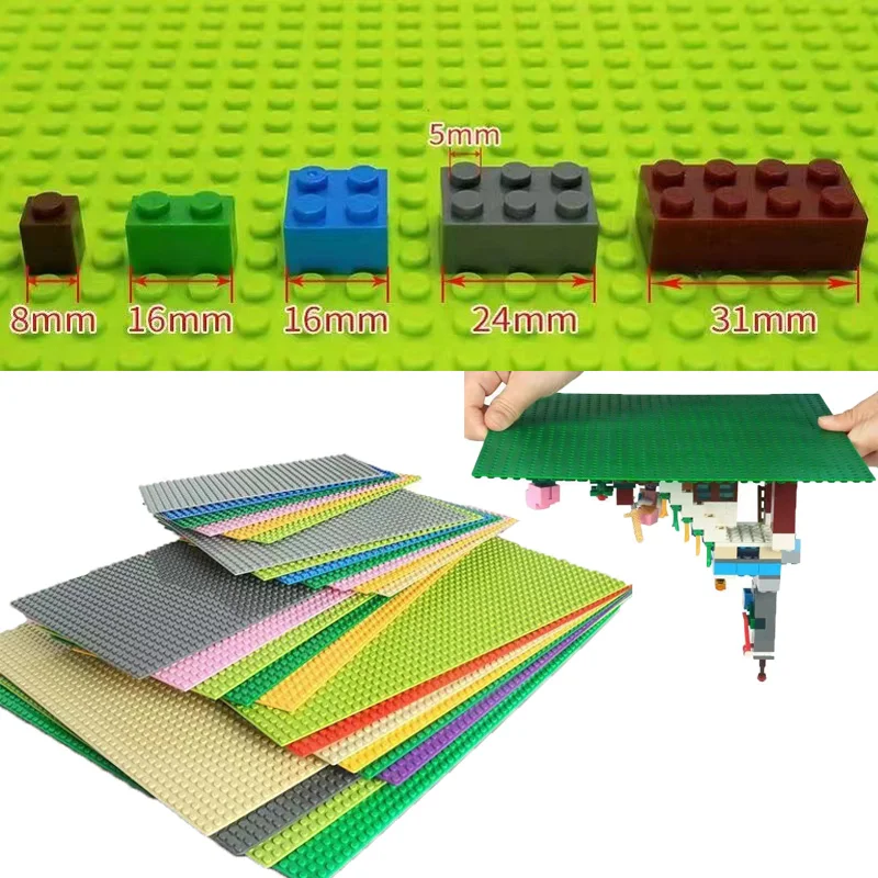 

25.5x25.5cm 25.5x12.75cm Base Plates Blocks Small Size DIY Bricks Baseplates ABS Plastic Assembly Plate Blocks For Children