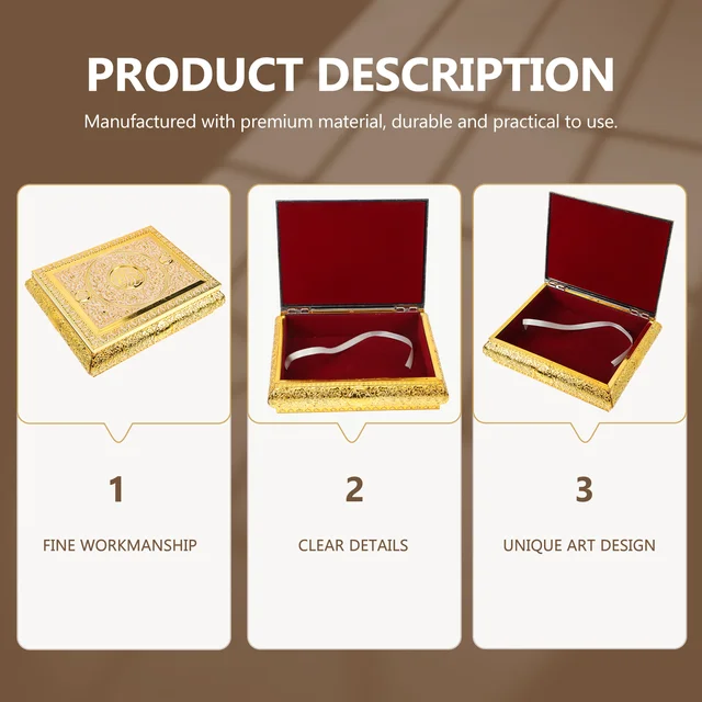 Biblia Tároló Doboz Háztartási Dekoráció Korán Könyv Kiegészítő Nyaklánc Szervező Könyvdoboz Könyvespolc Szent Könyvállvány - Image 6