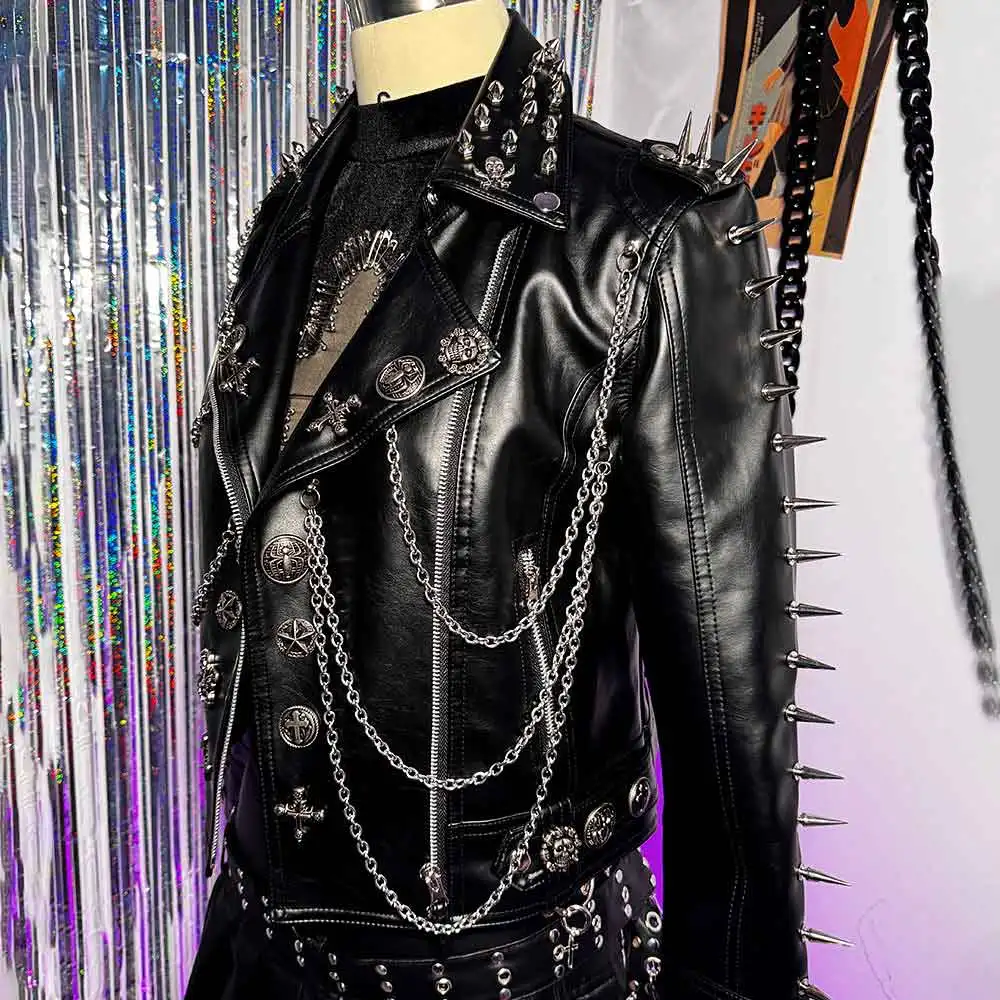 Gothic E-Girls Digital Glitch Core Skull Trendy Punk Rock Harajuku