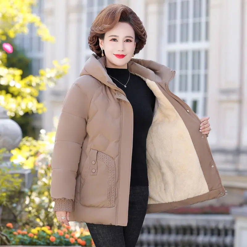 

2023 New Women's Coats Winter Jacket Fashion Hooded Bread Service Jackets Thick Warm Cotton Padded Outwear Parka Female L39