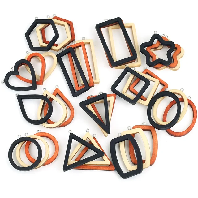 Wood Jewelry Charms Accessories  Bezels Frame Resin Jewelry - 12pcs/pack  Pendant Diy - Aliexpress