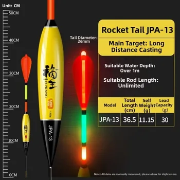 Galleggiante da Pesca a Coda Lunga con Funzione Luminosa Elettronica Intelligente, Design a Coda di Aereo, Stile Tubo Galleggiante