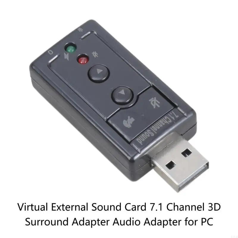2025 새로운 외부 USB 사운드 카드 가상 7.1 채널 3D 오디오 어댑터 게임용 헤드셋 이어폰 교체 데스크탑 노트북