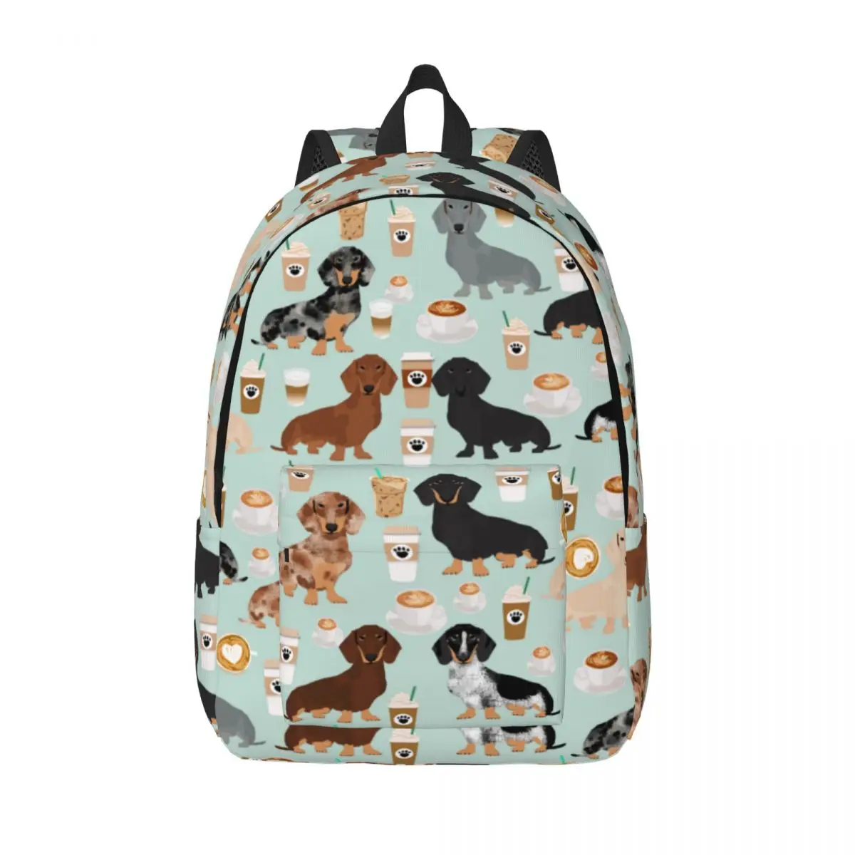 

Dachshund Dogs Coffee for Men Women Student School Bookbag Animal Canvas Daypack Middle High College Gift