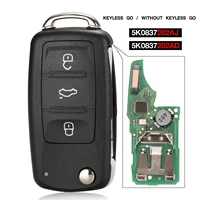 Kutery keyless Go 5k0837202aj 3 ปุ่มกุญแจรีโมทสำหรับ VW แคดดี้ EOS กอล์ฟ Jetta ด้วงโปโล Tiguan Touran 5k0837202ad/