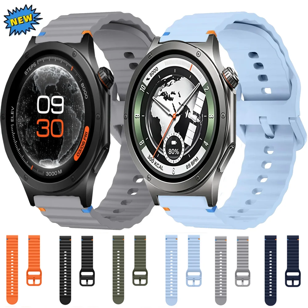 Sports Silicone Strap, Breathable Bracelet Wristband, Available in 18mm, 20mm, and 22mm Sizes